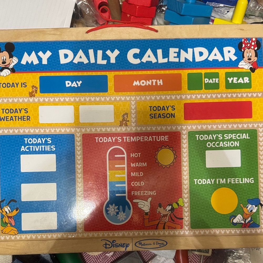 Melissa & Doug Disney My Daily Calendar - Blue, Red, Yellow